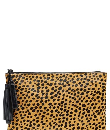 Cheetah Print Calf Hair Pouch