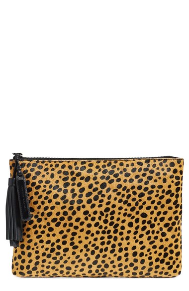 Cheetah Print Calf Hair Pouch