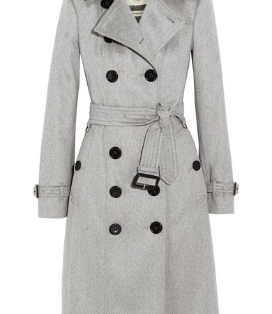 Brushed-Cashmere Trench Coat