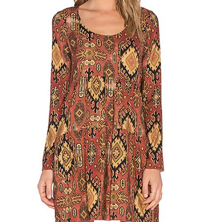 LONG SLEEVE BOHO MINI DRESS 