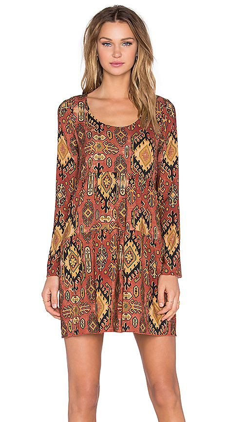 LONG SLEEVE BOHO MINI DRESS 