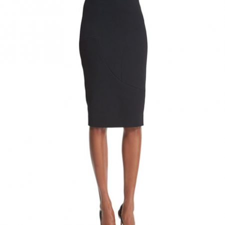 High-Waist Pencil Skirt, Black
