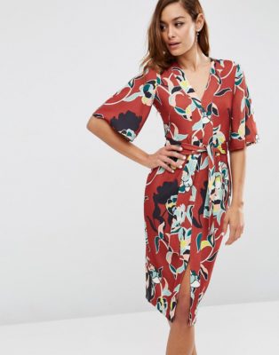 ASOS print wrap dress