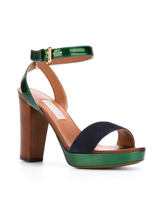  Colour Block Chunky Heel Sandals