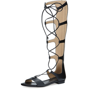 Knee-High Strappy Gladiator Sandals 