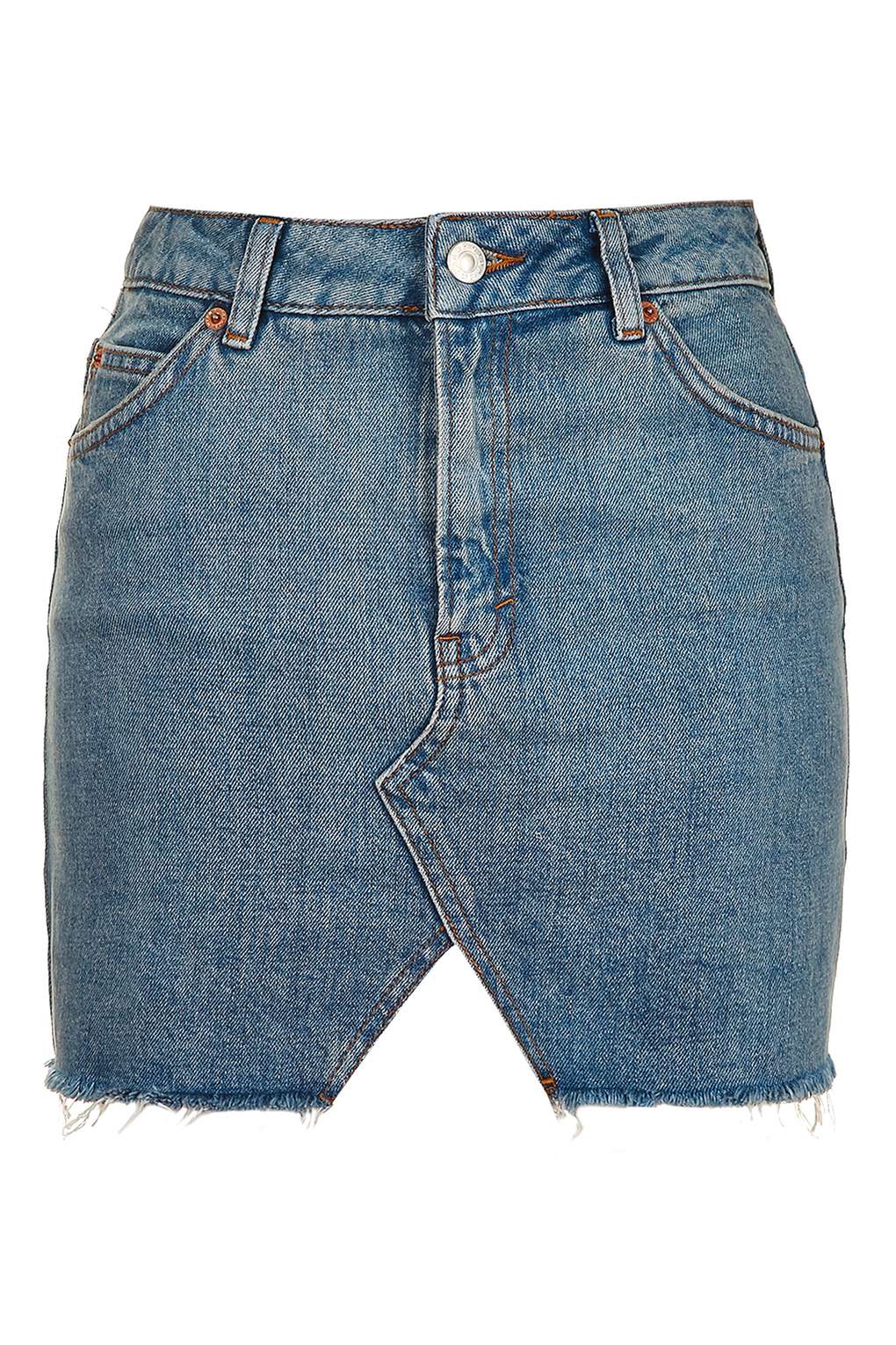 Moto Denim Mini Skirt