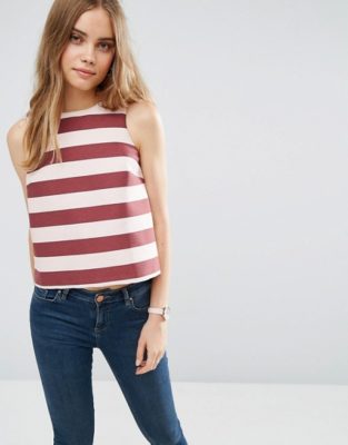 ASOS Structured Stripe Shell Top