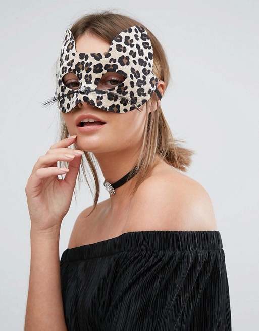 New Look Halloween Glitter Leopard Mask