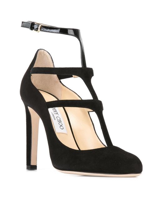 Doll 100 Suede & Patent Leather T Strap Pumps