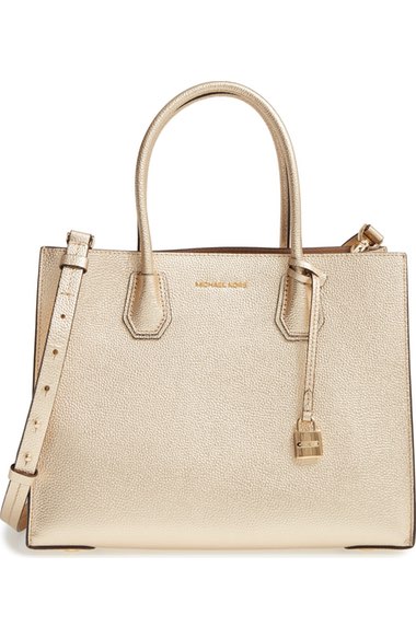  Large Mercer Metallic Leather Tote