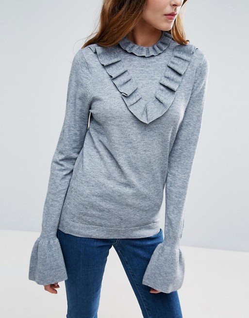  Tall Ruffle Front Sweater Vero Moda Tall Ruffle Front Sweater