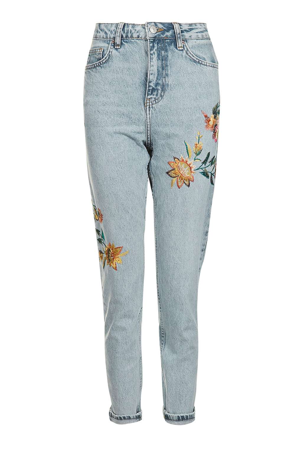 Embroidered Mom Jeans 