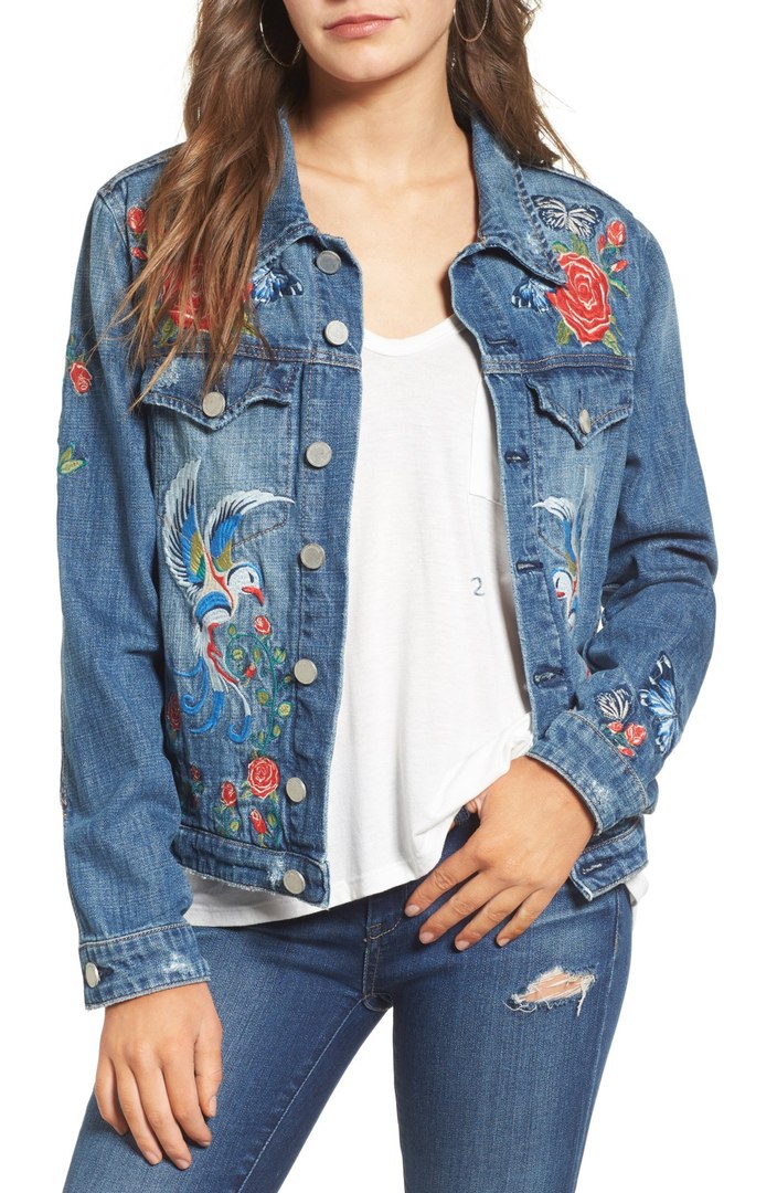  Floral Denim Jacket 