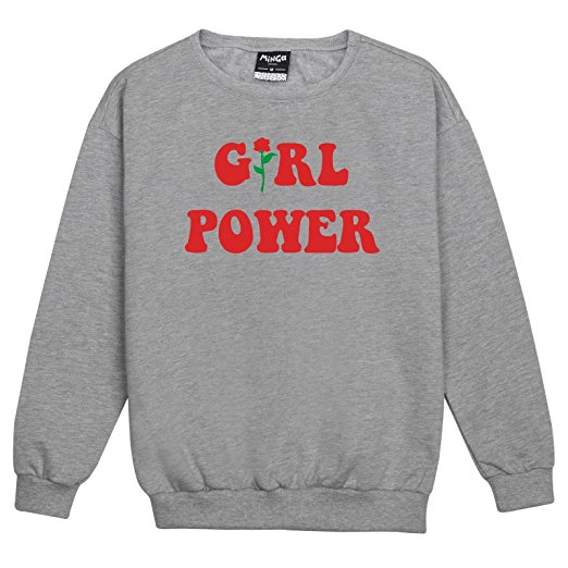 Girl Power Sweater Top Women's Fun Tumblr Grunge Hipster Feminist Rose