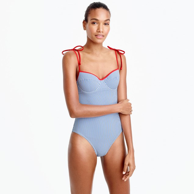 Seersucker One-Piece Swimsuit