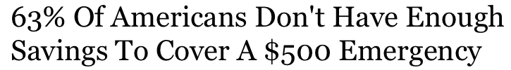 Americans Don't Have Enough Savings For Emergency