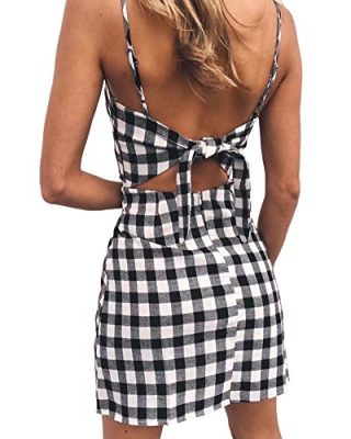 Backless Gigham Dress