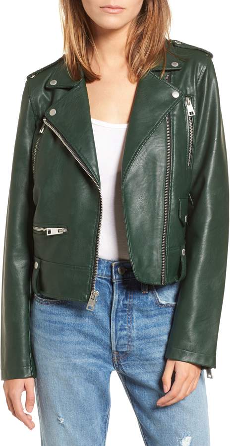 Faux Leather Moto Jacket