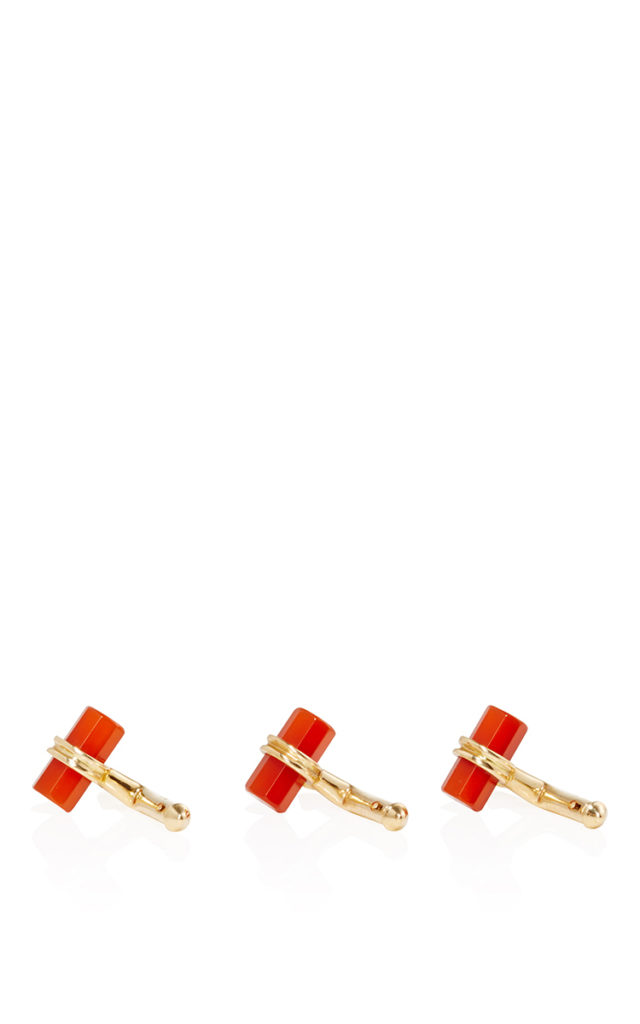 14K Gold And Carnelian Dress Set