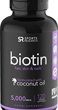 Biotin Infused with Organic Virgin Coconut Oil - 5000mcg (120 Veggie-softgels) 