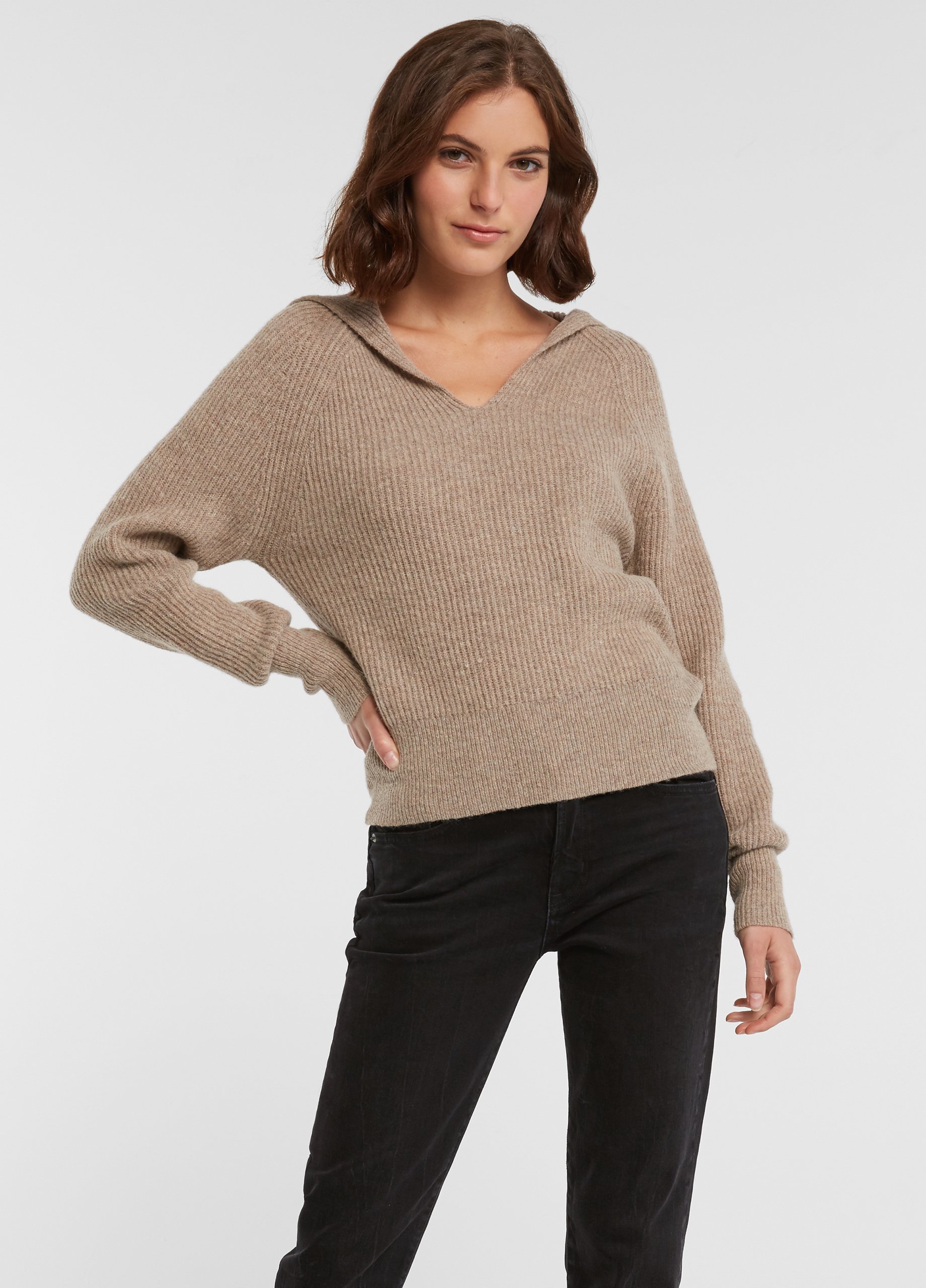 Collared Ribbed Sweater