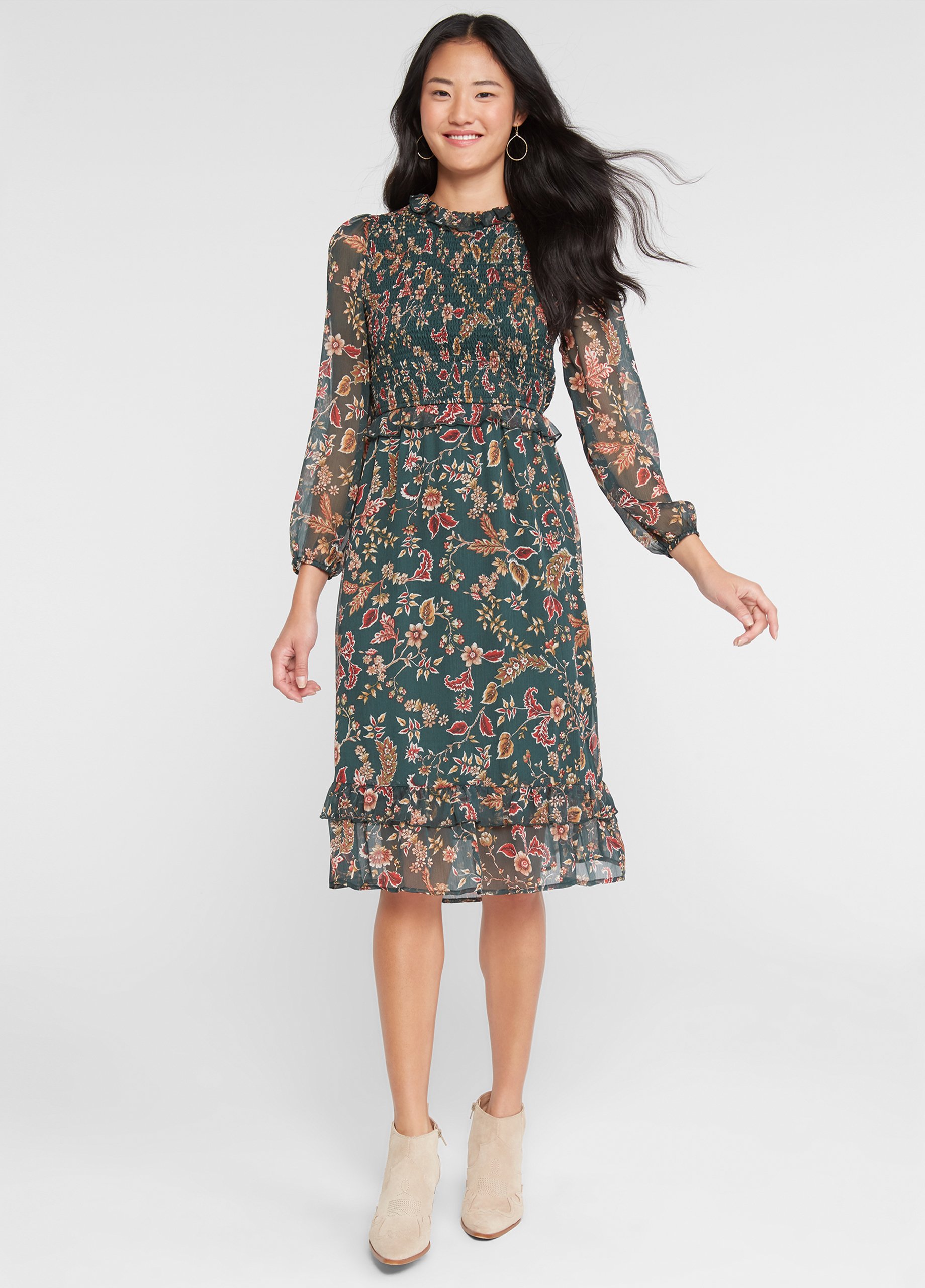 Smocked Paisley Dress