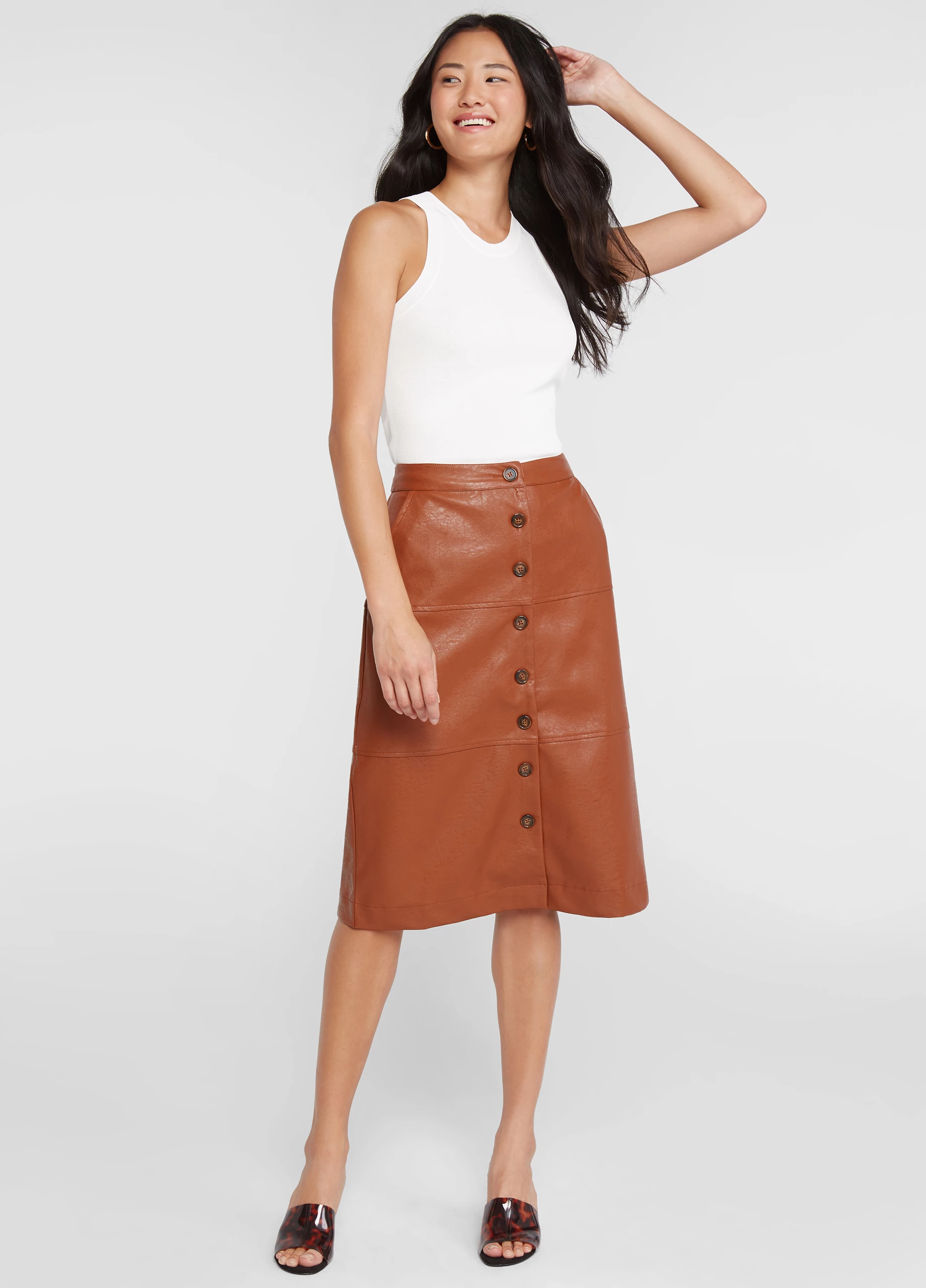 Faux Leather Skirt