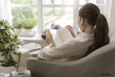 Woman Relaxing Reading Book 2183512